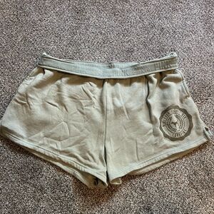 Victoria's Secret Pink Green Soft Campus Foldover Shorts Size XL NWT